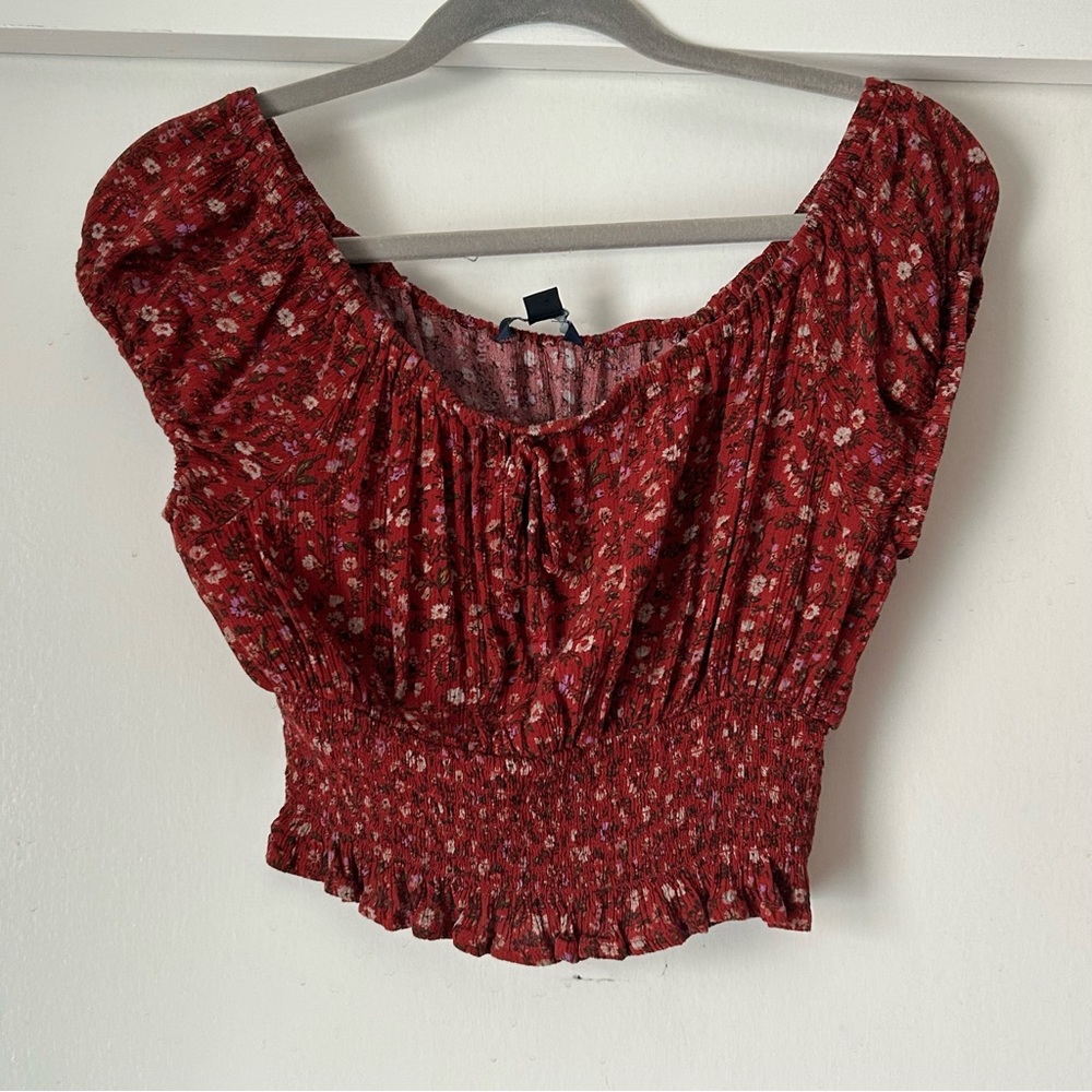 American eagle smocked crop top